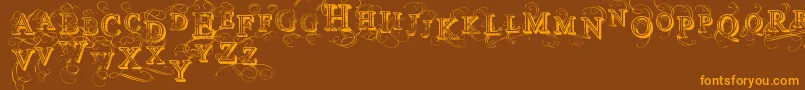 VtksSimplexBeauty2 Font – Orange Fonts on Brown Background