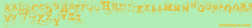 VtksSimplexBeauty2 Font – Orange Fonts on Green Background