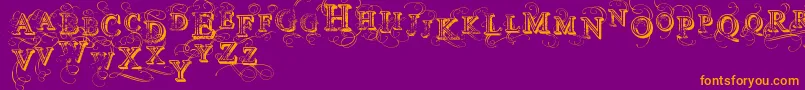 VtksSimplexBeauty2 Font – Orange Fonts on Purple Background