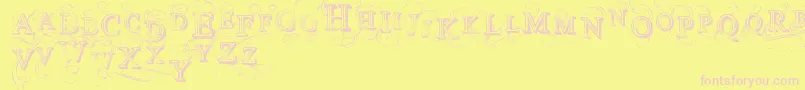 VtksSimplexBeauty2 Font – Pink Fonts on Yellow Background