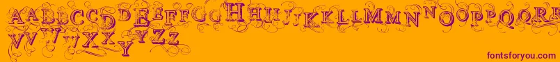 VtksSimplexBeauty2 Font – Purple Fonts on Orange Background