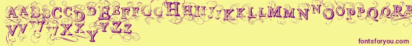 VtksSimplexBeauty2 Font – Purple Fonts on Yellow Background