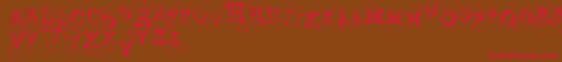 VtksSimplexBeauty2 Font – Red Fonts on Brown Background