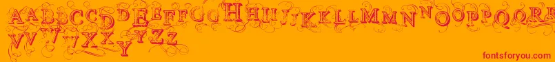 フォントVtksSimplexBeauty2 – オレンジの背景に赤い文字