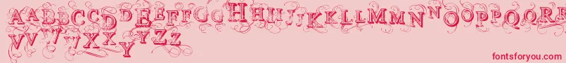 VtksSimplexBeauty2 Font – Red Fonts on Pink Background