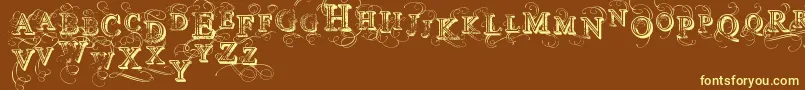 VtksSimplexBeauty2 Font – Yellow Fonts on Brown Background