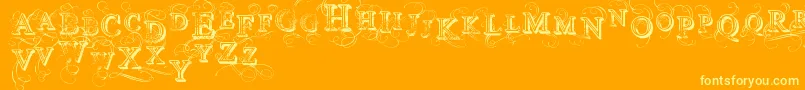 VtksSimplexBeauty2 Font – Yellow Fonts on Orange Background