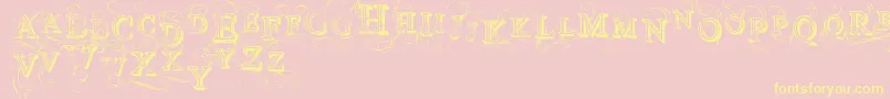 VtksSimplexBeauty2 Font – Yellow Fonts on Pink Background