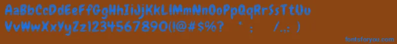 Więcej informacji o czcionce FollowWoodWild Czcionka FollowWoodWild – niebieskie czcionki na brązowym tle