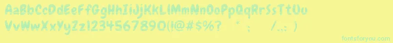 FollowWoodWild-fontti – vihreät fontit keltaisella taustalla