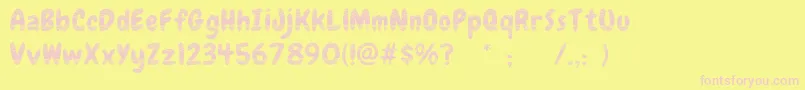 Fonte FollowWoodWild – fontes rosa em um fundo amarelo