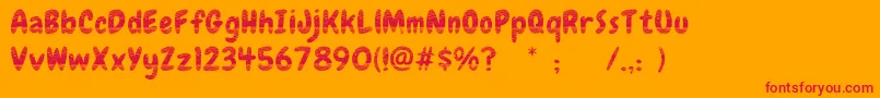 FollowWoodWild Font – Red Fonts on Orange Background