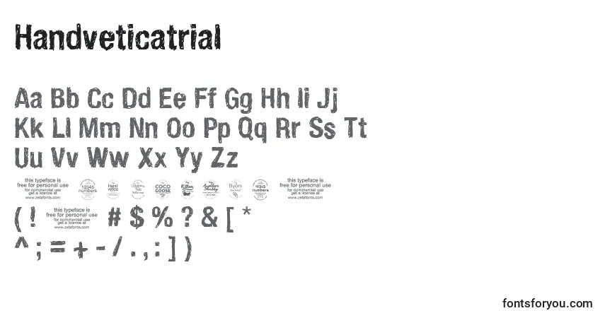 Schriftart Handveticatrial – Alphabet, Zahlen, spezielle Symbole