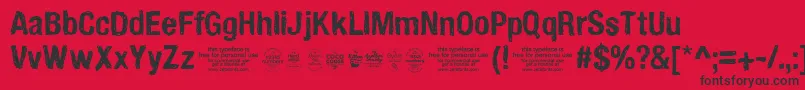 Handveticatrial Font – Black Fonts on Red Background
