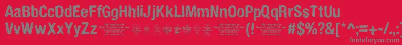 Handveticatrial Font – Gray Fonts on Red Background