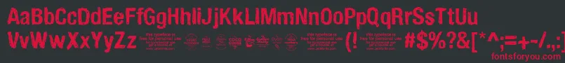 Handveticatrial Font – Red Fonts on Black Background