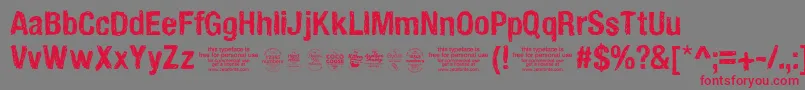 Handveticatrial Font – Red Fonts on Gray Background
