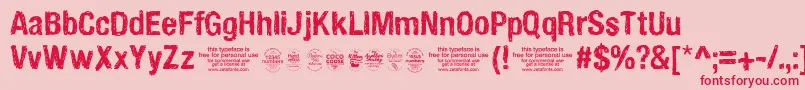Handveticatrial Font – Red Fonts on Pink Background