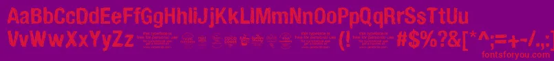 Handveticatrial Font – Red Fonts on Purple Background