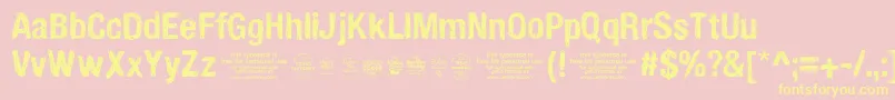 Handveticatrial Font – Yellow Fonts on Pink Background