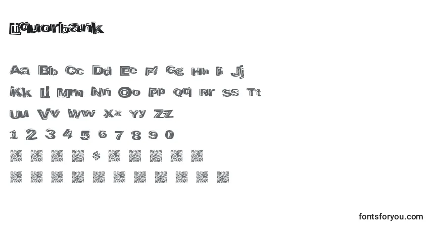 Fuente Liquorbank - alfabeto, números, caracteres especiales