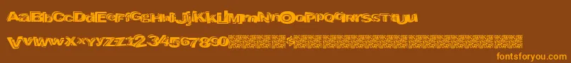 Liquorbank Font – Orange Fonts on Brown Background