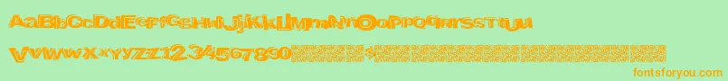 Liquorbank Font – Orange Fonts on Green Background