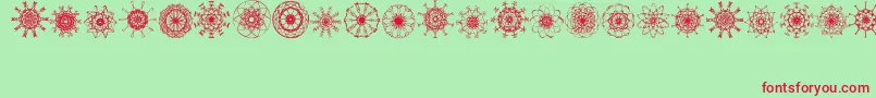 Mandalesque Font – Red Fonts on Green Background