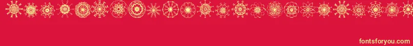 Mandalesque Font – Yellow Fonts on Red Background