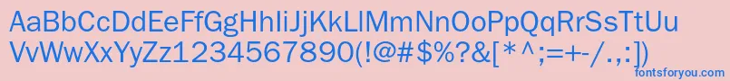 フォントBloknotc – ピンクの背景に青い文字