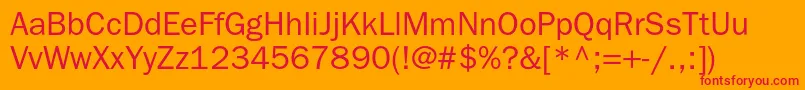 フォントBloknotc – オレンジの背景に赤い文字