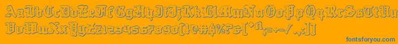 Questknight3D-Schriftart – Blaue Schriften auf orangefarbenem Hintergrund