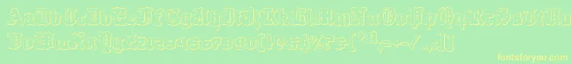 Questknight3D Font – Yellow Fonts on Green Background