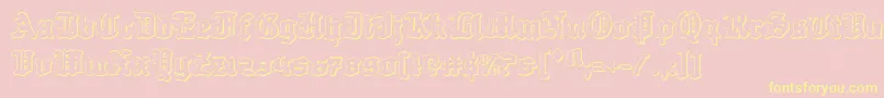 Questknight3D Font – Yellow Fonts on Pink Background