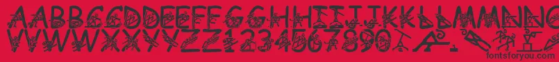 LmsLightingTheFireWithin Font – Black Fonts on Red Background