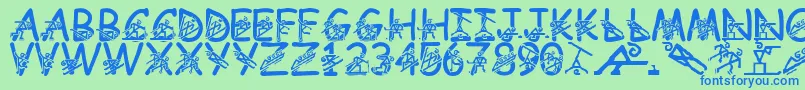 LmsLightingTheFireWithin Font – Blue Fonts on Green Background