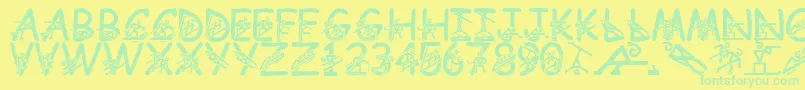 fuente LmsLightingTheFireWithin – Fuentes Verdes Sobre Fondo Amarillo