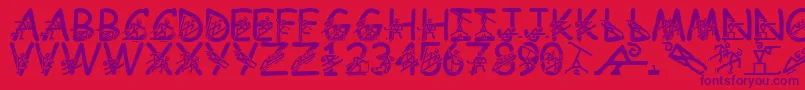 LmsLightingTheFireWithin Font – Purple Fonts on Red Background