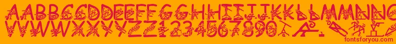 フォントLmsLightingTheFireWithin – オレンジの背景に赤い文字