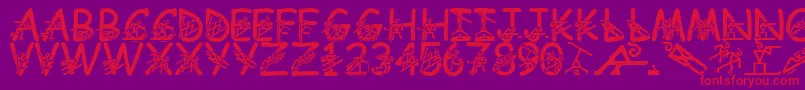 LmsLightingTheFireWithin Font – Red Fonts on Purple Background