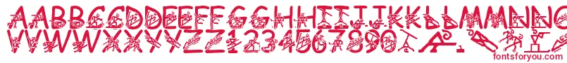 LmsLightingTheFireWithin Font – Red Fonts on White Background