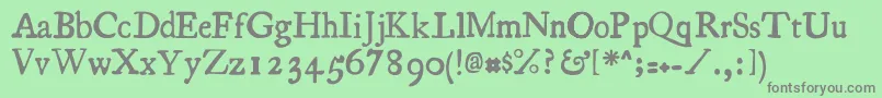 フォントEssays1743 – 緑の背景に灰色の文字