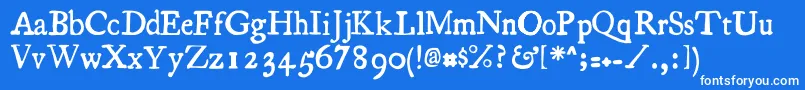 フォントEssays1743 – 青い背景に白い文字