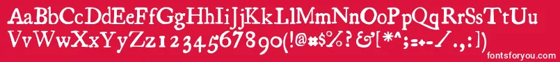 フォントEssays1743 – 赤い背景に白い文字