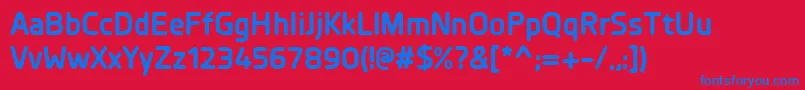 PlanerBold Font – Blue Fonts on Red Background