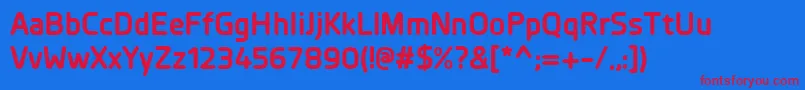 PlanerBold Font – Red Fonts on Blue Background