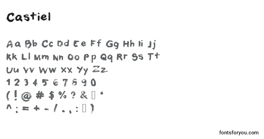A fonte Castiel – alfabeto, números, caracteres especiais