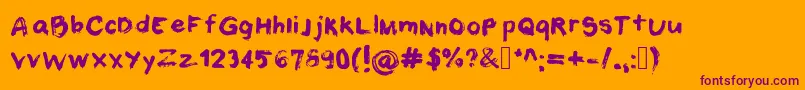 Castiel Font – Purple Fonts on Orange Background