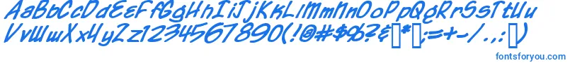 Czcionka Coahb – niebieskie czcionki