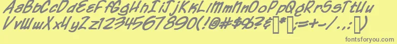 フォントCoahb – 黄色の背景に灰色の文字